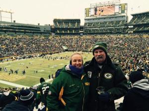 Rhonda and Rowe at Lambeau.